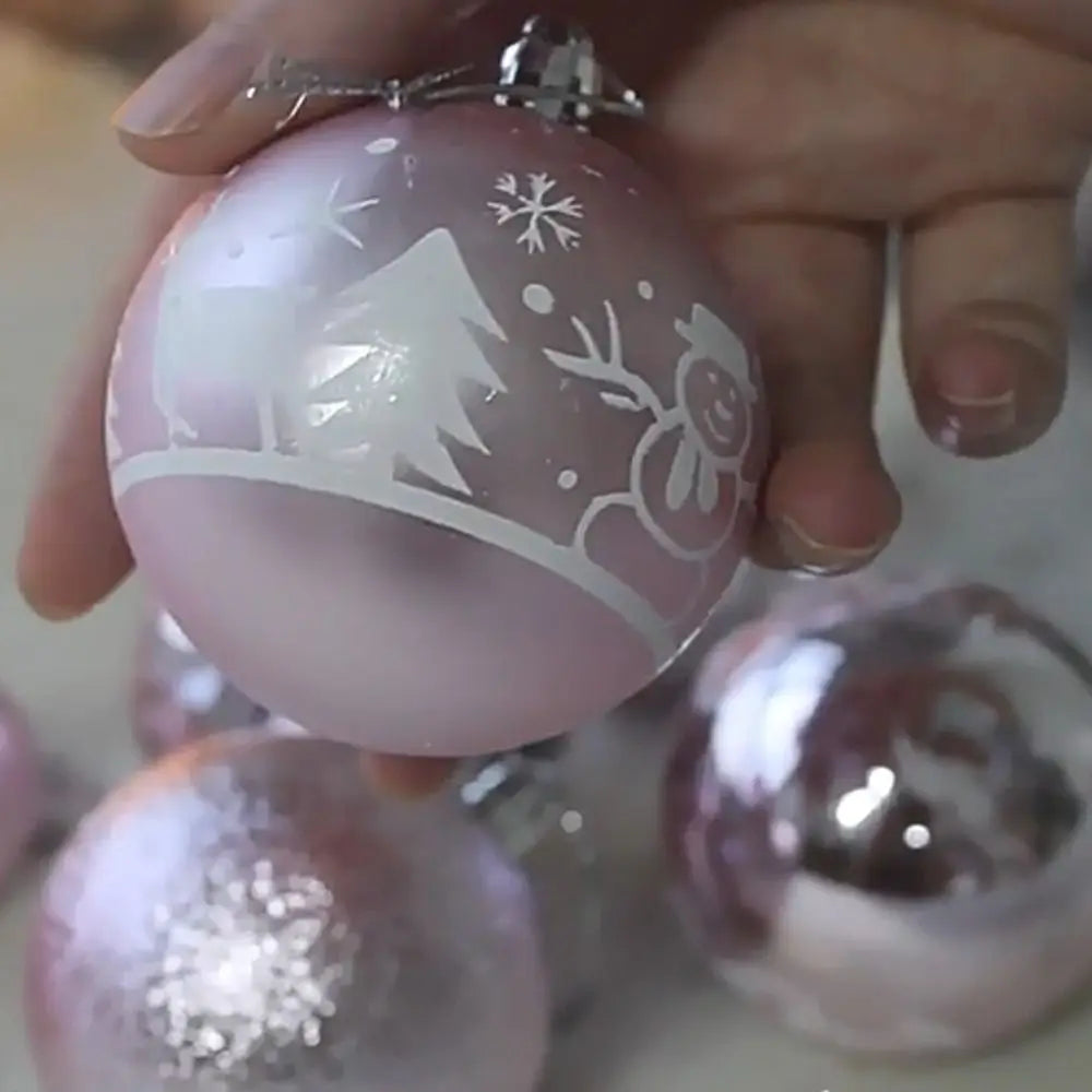 100pcs 3/4/6CM Christmas Ball Set Painted Shatterproof Christmas Tree Decoration Pendant Creative Waterproof Hanging Ornament